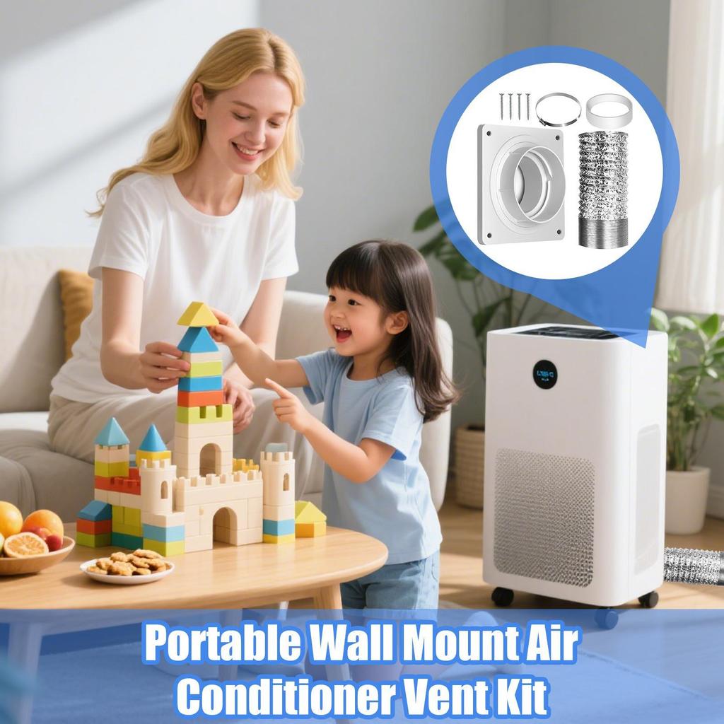 Air Conditioner Exhaust Hose Vent Kit Vent Wall Connector Kit Adjustable Connector Seal Ring For Dryer AC Exhaust Vent