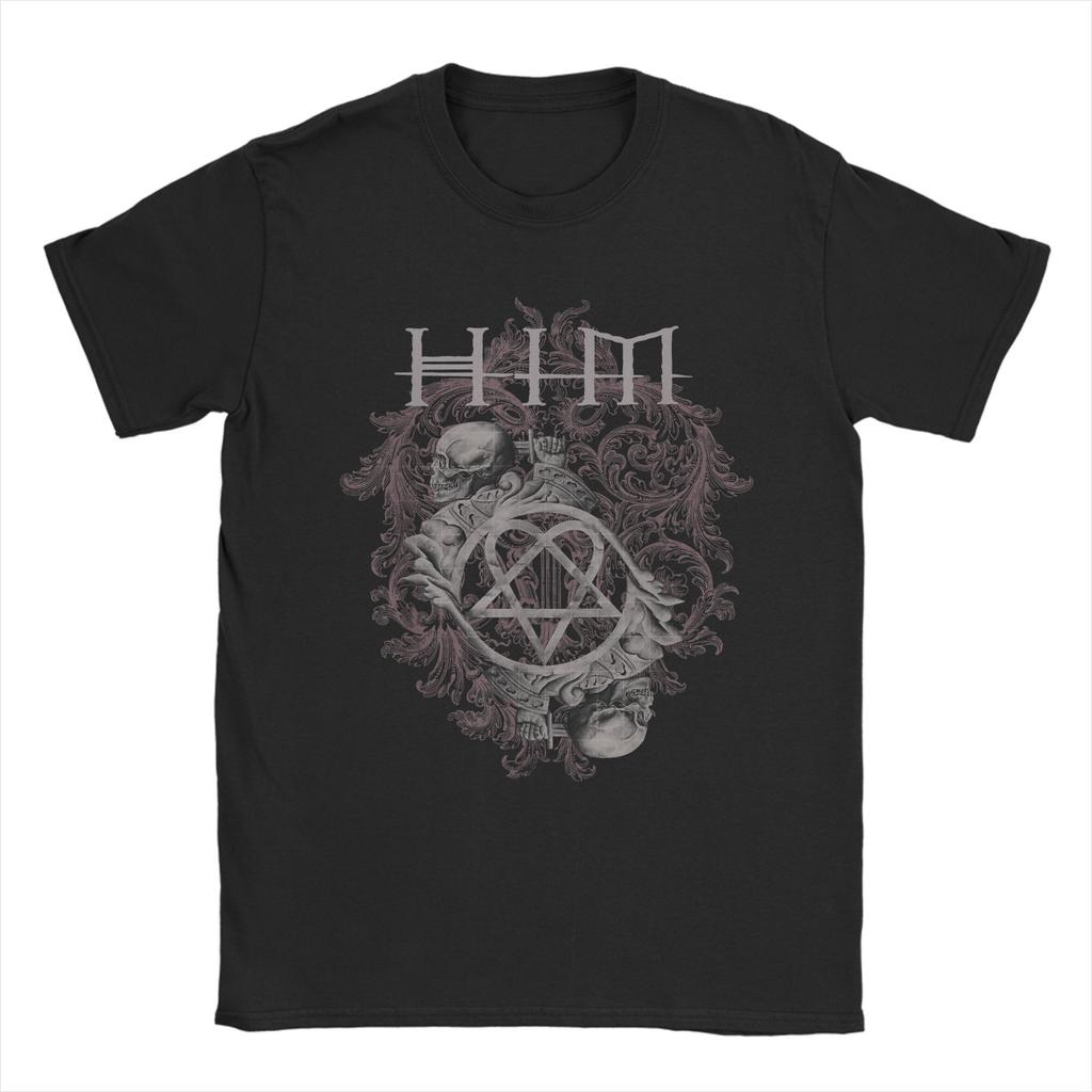Ville Valo HIM Band Heartagram Pentagram Men T Shirt  Humorous Tee Shirt Short Sleeve Round Neck T-Shirt Cotton Classic Tops