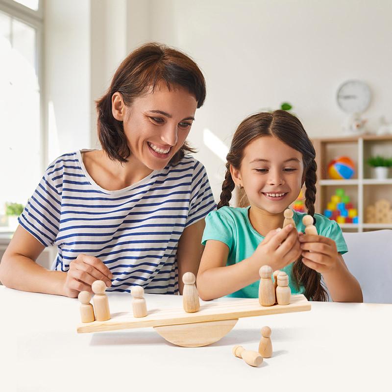 Wooden Balanced Stacked Building Blocks Children Puzzle Toy Set For Toddlers