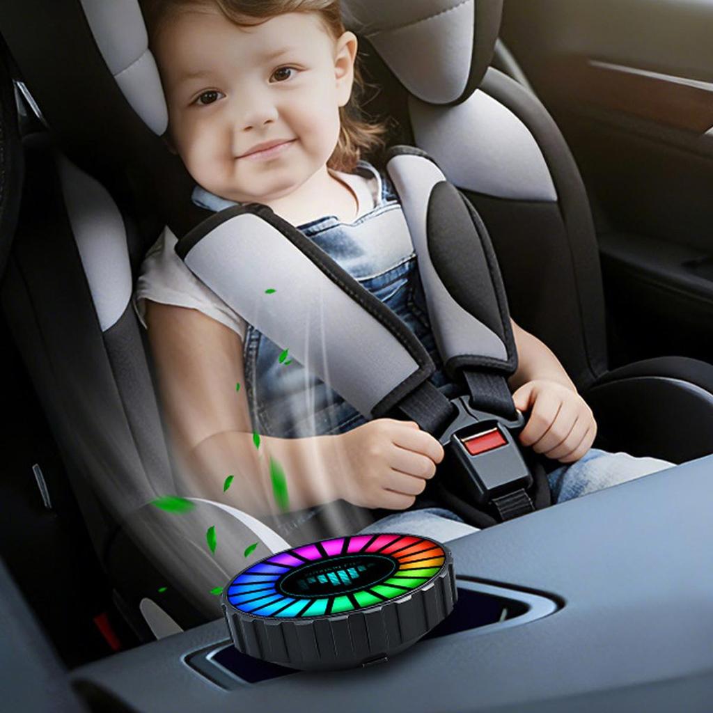 Universal Car Air Vent Freshener LED Rhythm Light RGB Sound Pickup Lamp Auto Start Stop Smart Aromatherapy Diffuser Car Interior Styling Accessories