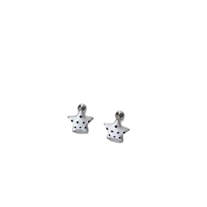 1 Paar Süße Polka Dot Stern Ohrstecker Hypoallergen Schraubverschlüsse Für Tägliches Tragen Lässige Ausflüge Schmuck