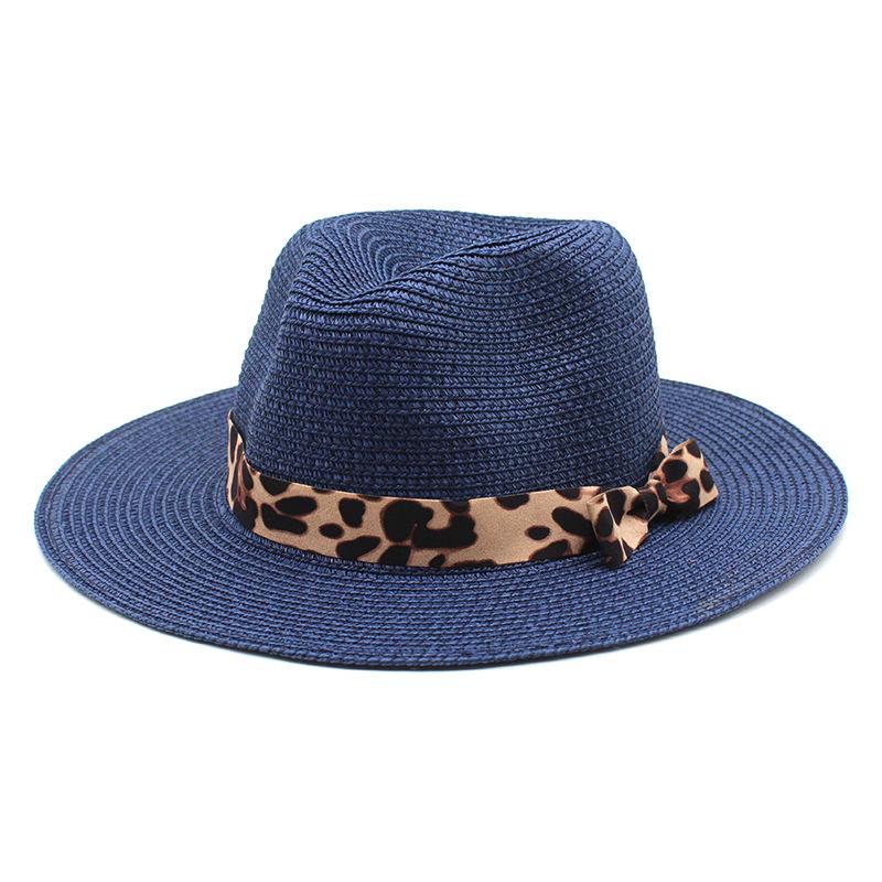 Spring/Summer Panama Hat Yellow Belt Accessories Straw Top Hat Beach Breathable Casual Jazz Hat Straw Hat