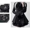Japanese Y2 Aesthetics Vintage Bow Dress Shorts Set Women Gothic Lolita Style Long Sleeve Shirt Dress Elegant Party Dress Suits