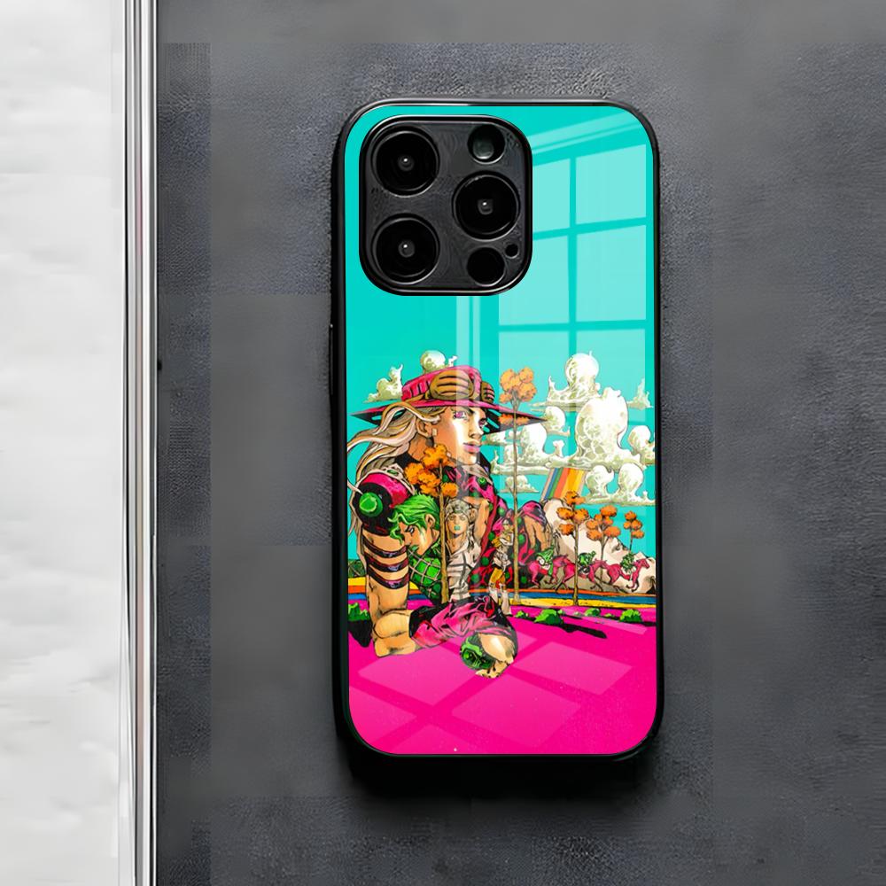 Funda de Teléfono JoJo's Bizarre Adventure Para IPhone 17 Air 16 E Pro Max 15 14 13 Mini 12 Pro 11 Max Plus Cubierta de Vidrio Negro