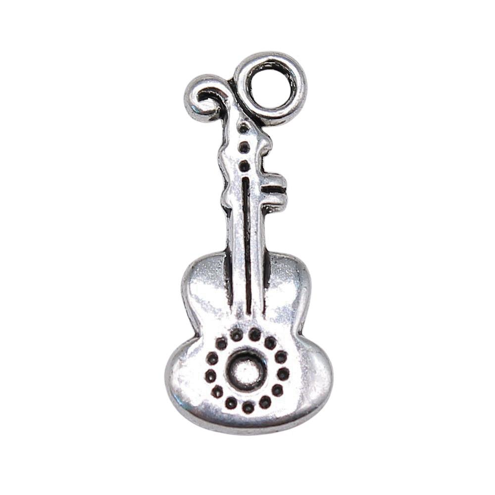 Musical Charms Multi Color Alloy Guitar Pendants For Music Themed Jewelry Making