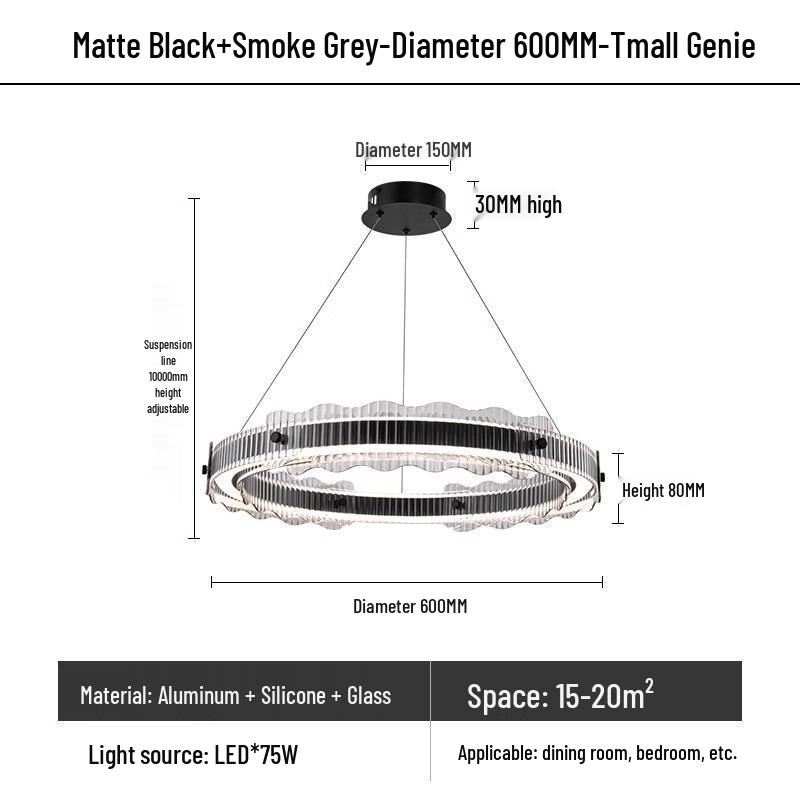 Nordic Minimalist Chandelier: Modern Glass Light for Living Room, Bedroom, Study, or Restaurant