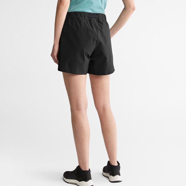 Timberland Solid Color Elastic Waist Sports Casual Shorts Women Shorts Black A2F8H-001