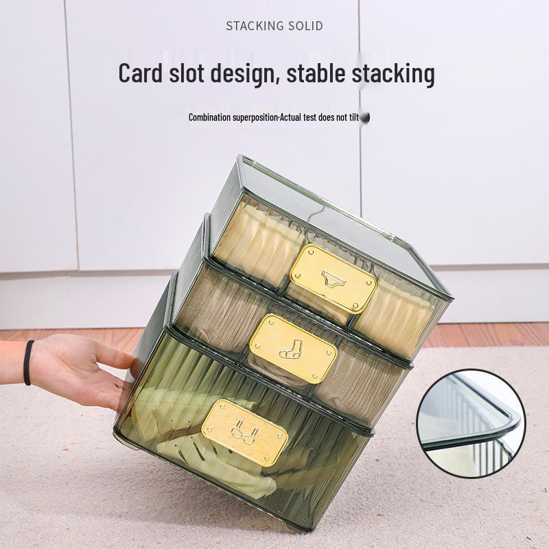 Multifunctional Plastic Underwear Storage Box with Lid – Organizer for Bras, Socks, and Underpants