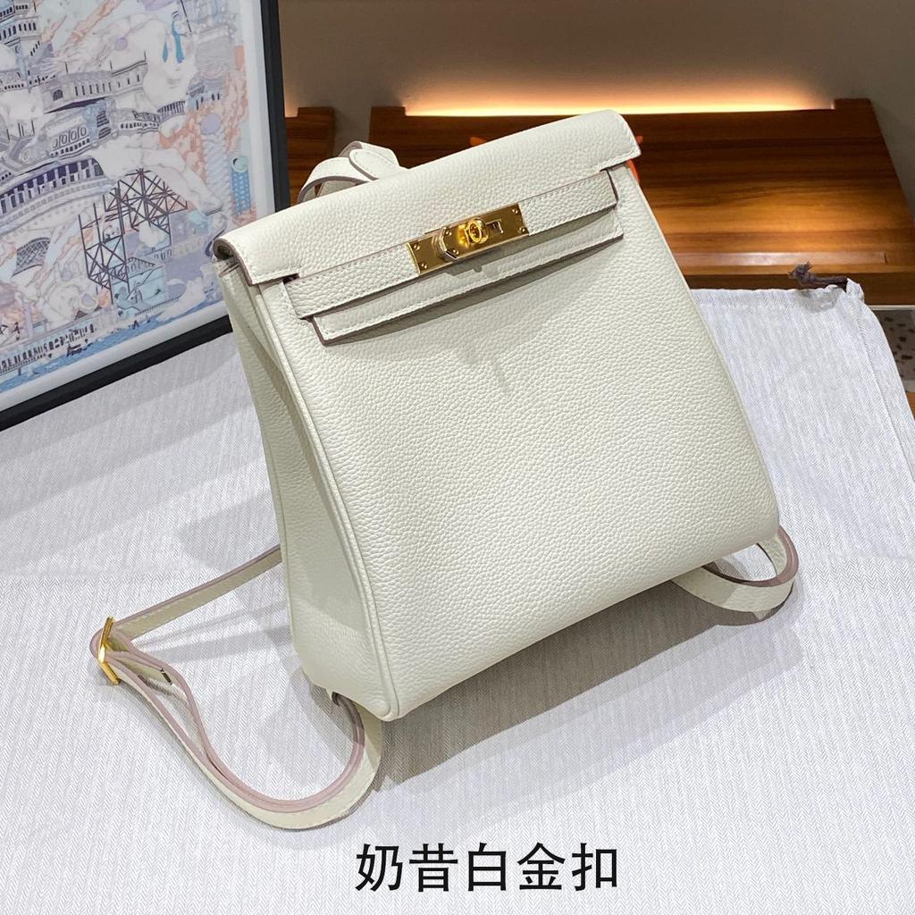 New In Autumn and Winter, Backpack First Layer TOGO Cowhide Lychee Pattern Kelli Bag Fashionable Versatile Women's Bag