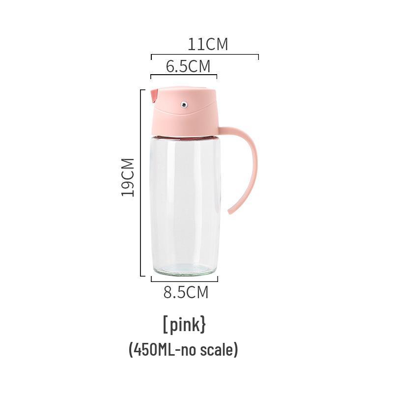 Baiya Glass Oil & Vinegar Dispenser with Handle and Automatic Lid