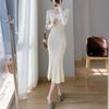 New Arrivals Open Run Misandi Sweater Dress Mermaid Slim Fit Heart Neck Women
