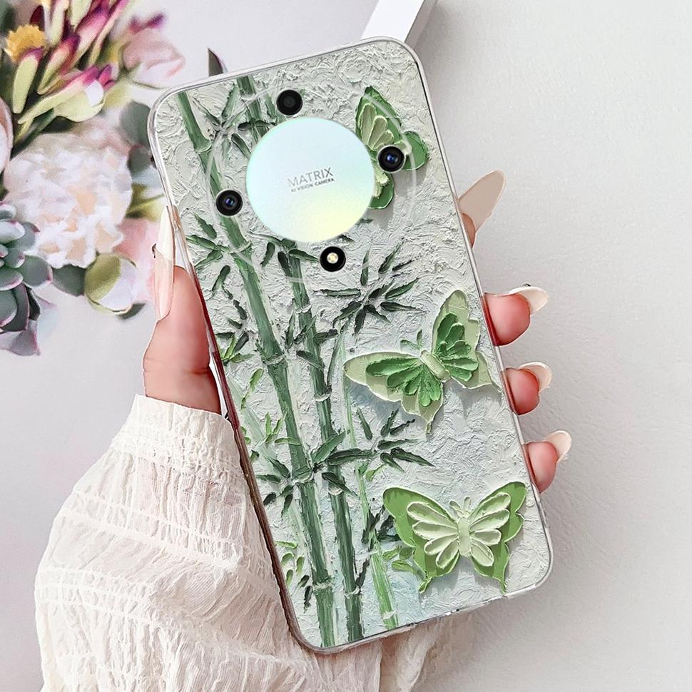 For Honor X9b 5G Case Flowers Butterfly Painted Cover Soft Silicone Casing For Honor X9 X9 b HonorX9b 5G Phone Case