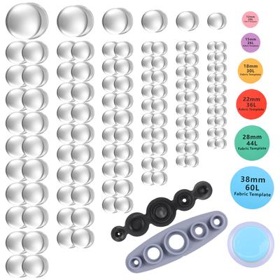 100/120 Pcs Cover Button Kit 5 In 1 Button Tool Aluminum Alloy Button Craft Kit with Tool 6 Size DIY Fabric Cloth Cover Buttons