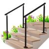 Metal Outdoor Step Handrails for 2-3 Steps - Black Porch & Deck Railing with Install Kit for Concrete/Patio