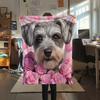 Schnauzer and Roses,pattern Flannel Blanket, High Quality Comfortable for All Seasons, Home Decor, Warmth and Comfort, Perfect for Gifts.