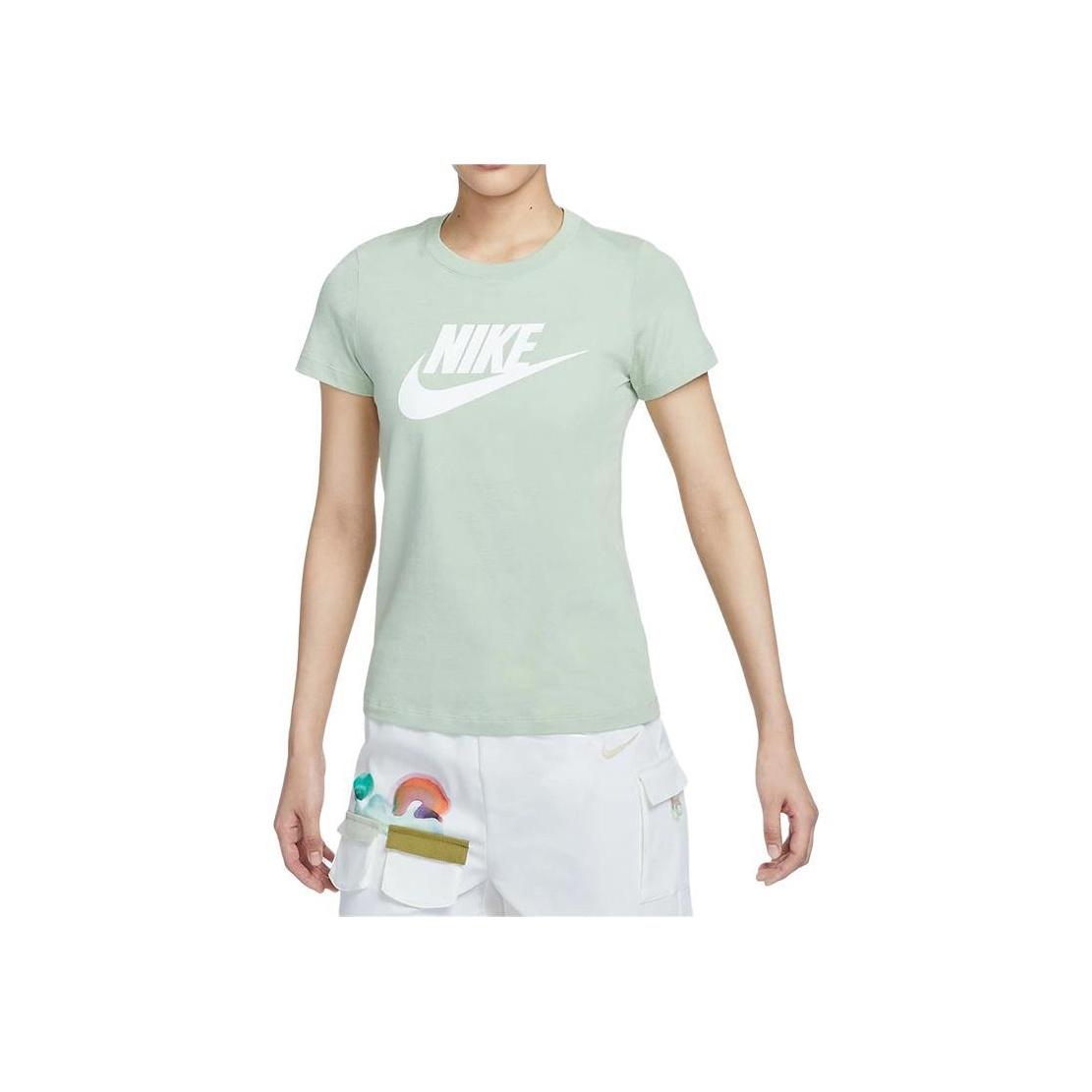 Nike Logo Round Neck Letter Short Sleeve T-Shirt Women tops DV6095-343 S