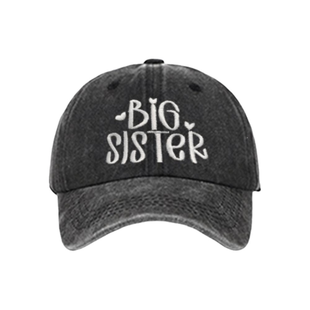 Vintage Big Brother Big Sister Caps Adjustable Embroidery Baseball Cap Sport Visors Cap Gifts Black Big Sister