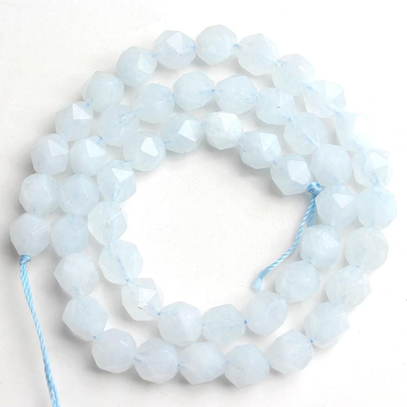 4/6/8/10/12mm Natural Faceted Pink Green Chalcedony Jades Stone Round Beads for Jewelry Making 15''