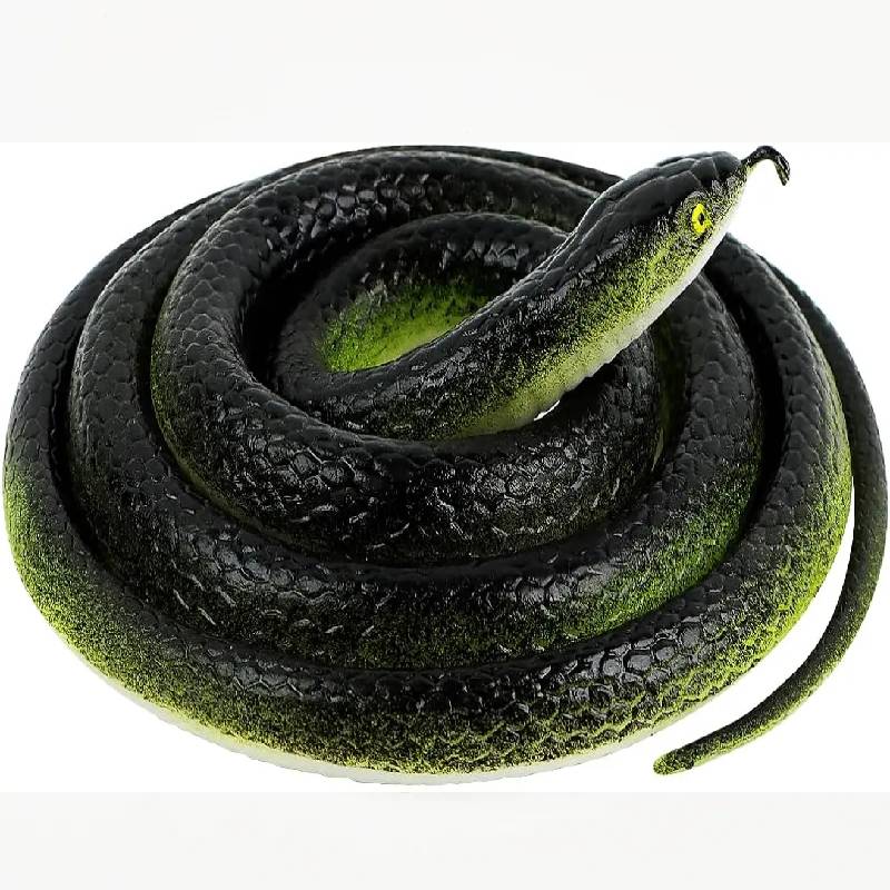 Realistic Rubber Snake Fake Snake Lifelike Snakes Keep Birds Away Snake Toy for Garden Props Pranks Party Halloween Decoration
