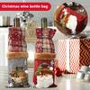 Christmas Decorations Wine Bottle Set Plaid Linen Wine Bottle Decoration Red Wine Champagne Creative Wine Bottle Bag