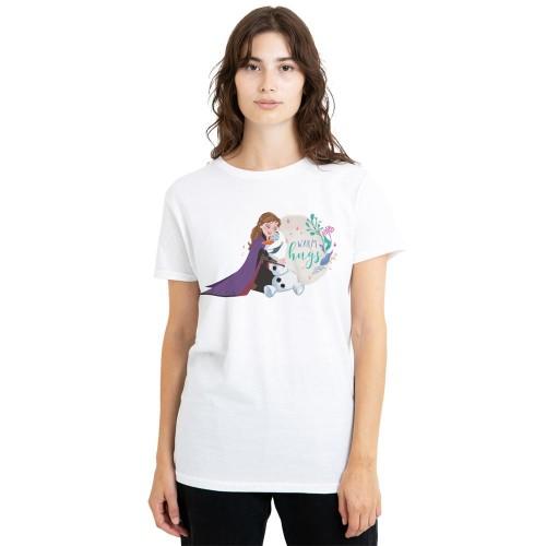 Frozen Womens/Ladies Like Warm Hugs Anna And Olaf T-Shirt