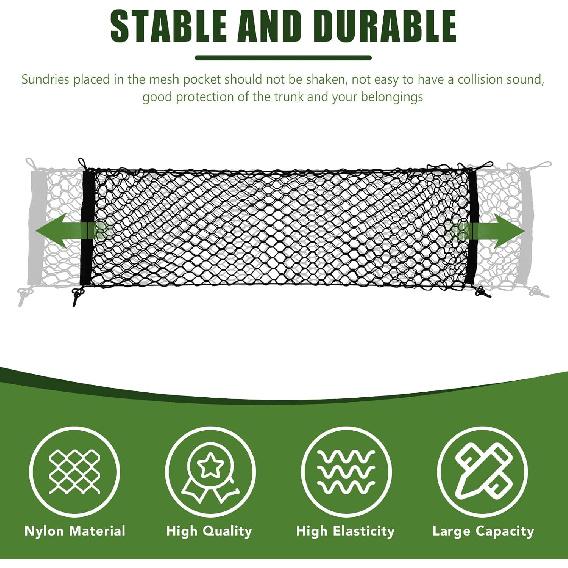 Trunk Cargo Net For 2010-2024 Toyota 4Runner 2 Row Model Only, Trunk Organizer Luggage Mesh Net Anti-Slip Rear Cargo Netting For 4 Runner SUV