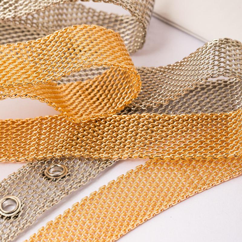 Szerokość 3,3 cm Modny pasek z klamrą na szpilkę Cienki damski metalowy dodatek do spódnicy koszuli Pasek do talii Wszechstronny łańcuszek łańcuszek do talii