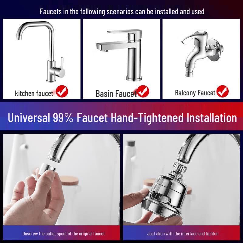 Universal Faucet Aerator with Spray Extender