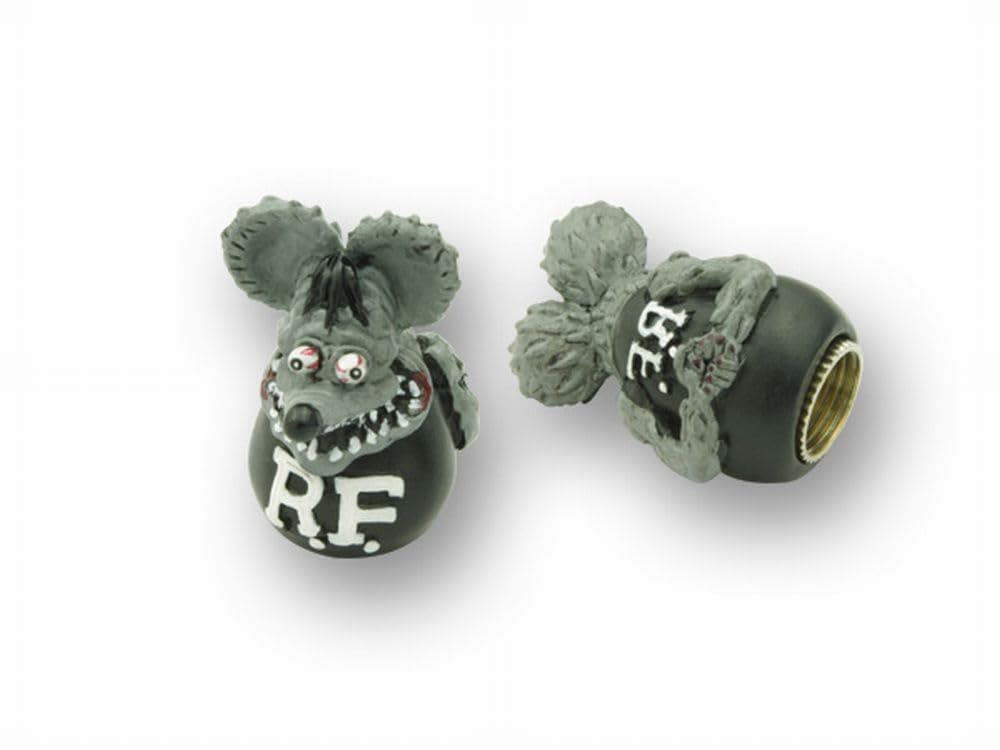 

MOONEYES Rat Fink Набор из 2 колпачков на ниппель, серый, (AC-RAF280GY-MON) белый