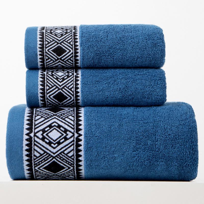 

Soft, Absorbent Pure Cotton Bath Towels - Two-Piece Set Towel: 34*74cm синій