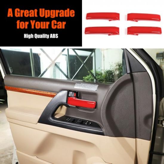 Red Inner Door Grab Handle Cover Trim For Land Cruiser LC200 J200 2008-