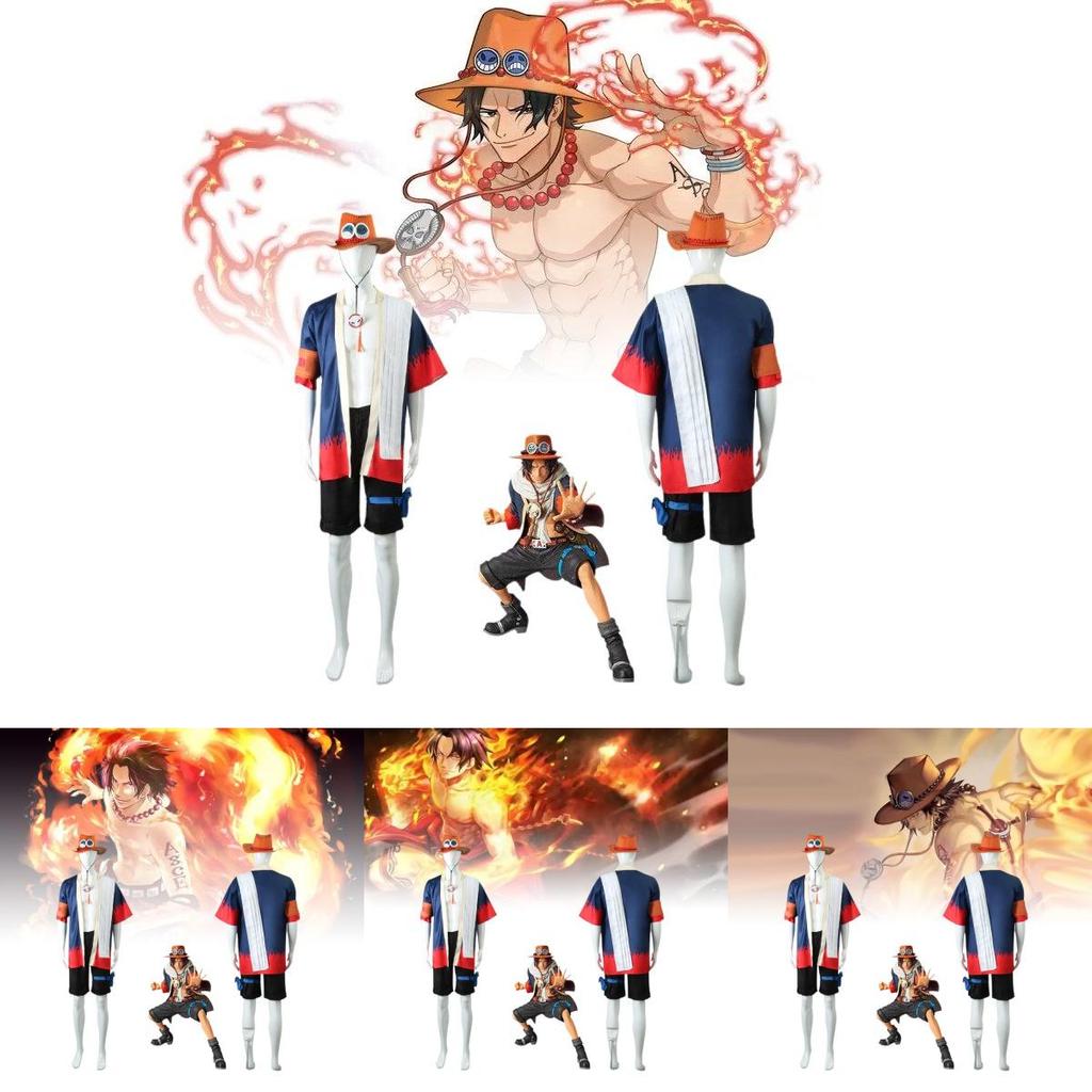 Premium Pirate King Cosplay Outfit For Ace Includes Stylish Hat For Anime Fans