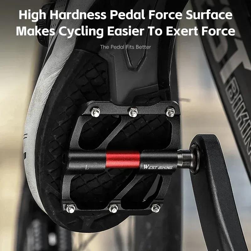 WEST BIKING Road Bike Ultralight Pedals CNC Aluminum Alloy MTB 3 Bearings Anti-Slip Compact Cycling Flat Pedals Bicycle Parts