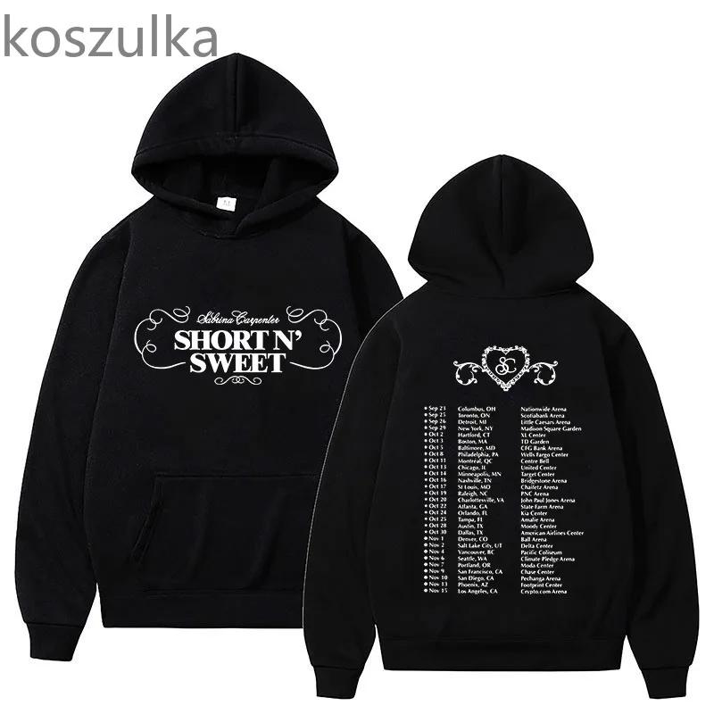 Sabrina Carpenter Print Hettegensere Grafiske klær Kvinner/menn Uformell Langermet Short n' Sweet Sweatshirts