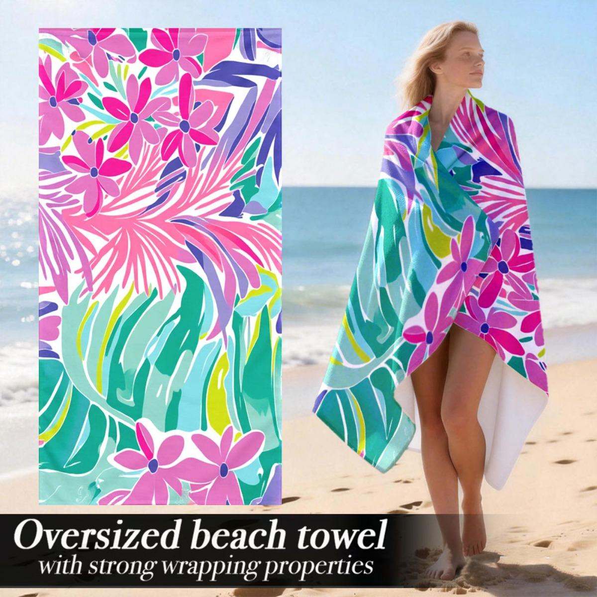 

Extra Large Luxury Oversized Beach Towel | Plush Absorbent Microfiber With Strong Wrapping Properties, Pattern, Suitable For Hom W40*H60(CM)
