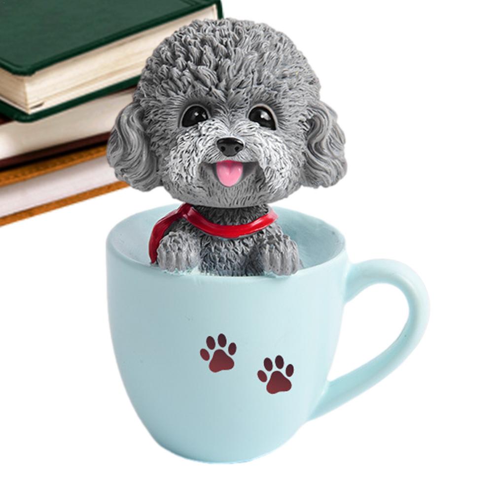 Car Dashboard Dog Cat Shaking Ornament Car Bobbleheads Shake Head Toy Creative Car Interior Doll Dancer Figurines Decorative Car