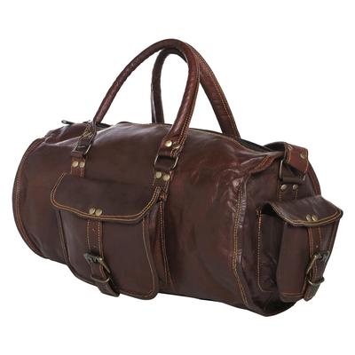 Un borsone da viaggio vintage da 13 pollici in pelle di qualità, per la palestra, per il fine settimana, da uomo, fatto a mano