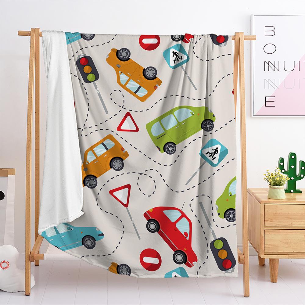 Blanket Flannel Blanket Illustration Flower Animal 3D Digital Printing Blanket Cover Blanket