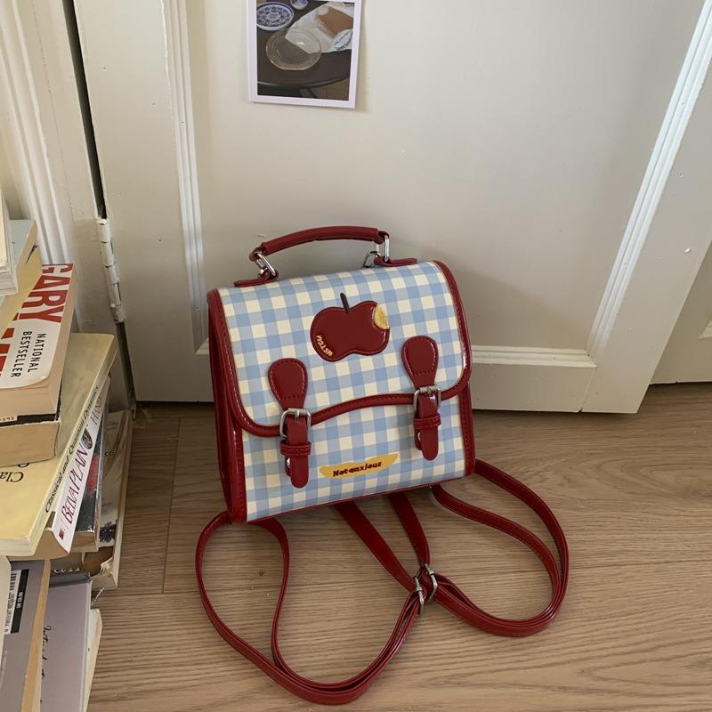 

Plaid backpack women s fashion leisure niche design sense student schoolbag high value lightweight travel backpack