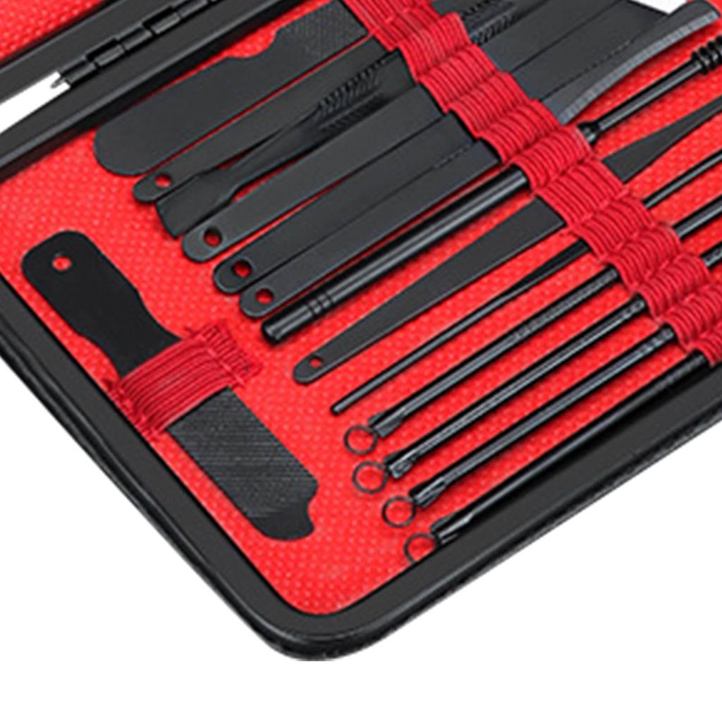 23pcs Nail Clippers Pedicure Kit Stainless Steel Professional Portable Multifunctional Grooming