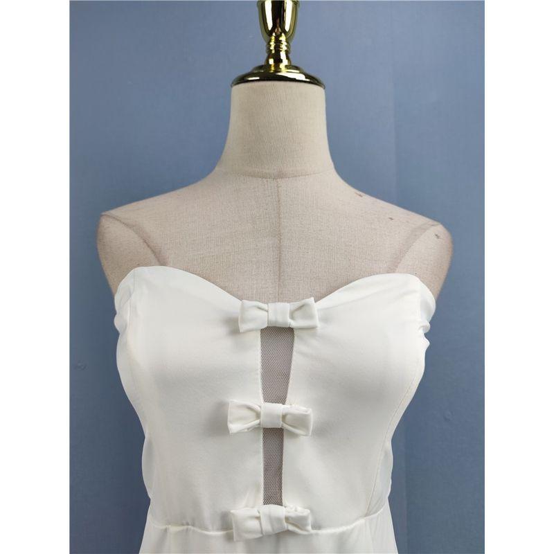 Foreign Trade Elegant Mesh Wrapped Chest High Dress Bow