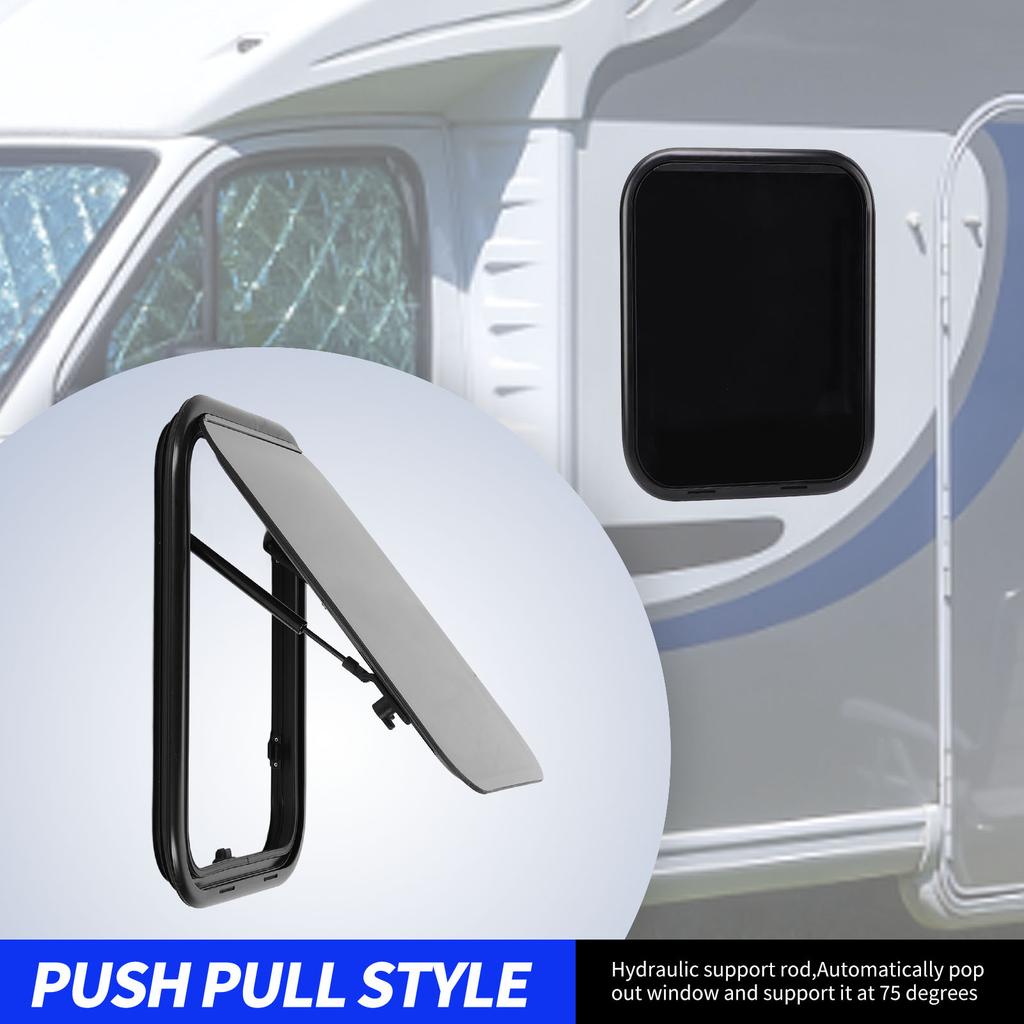 16 X 20in RV Window Rounded Corner Double Layer Acrylic Hydraulic Support Rod Privacy Protection for Caravan Trailer
