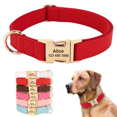 Personligt Hundspännhalsband Anpassat Hundläderhalsband Gratis Gravyr Husdjurshalsband För Små Medelstora Stora Hundar Bulldog Mops