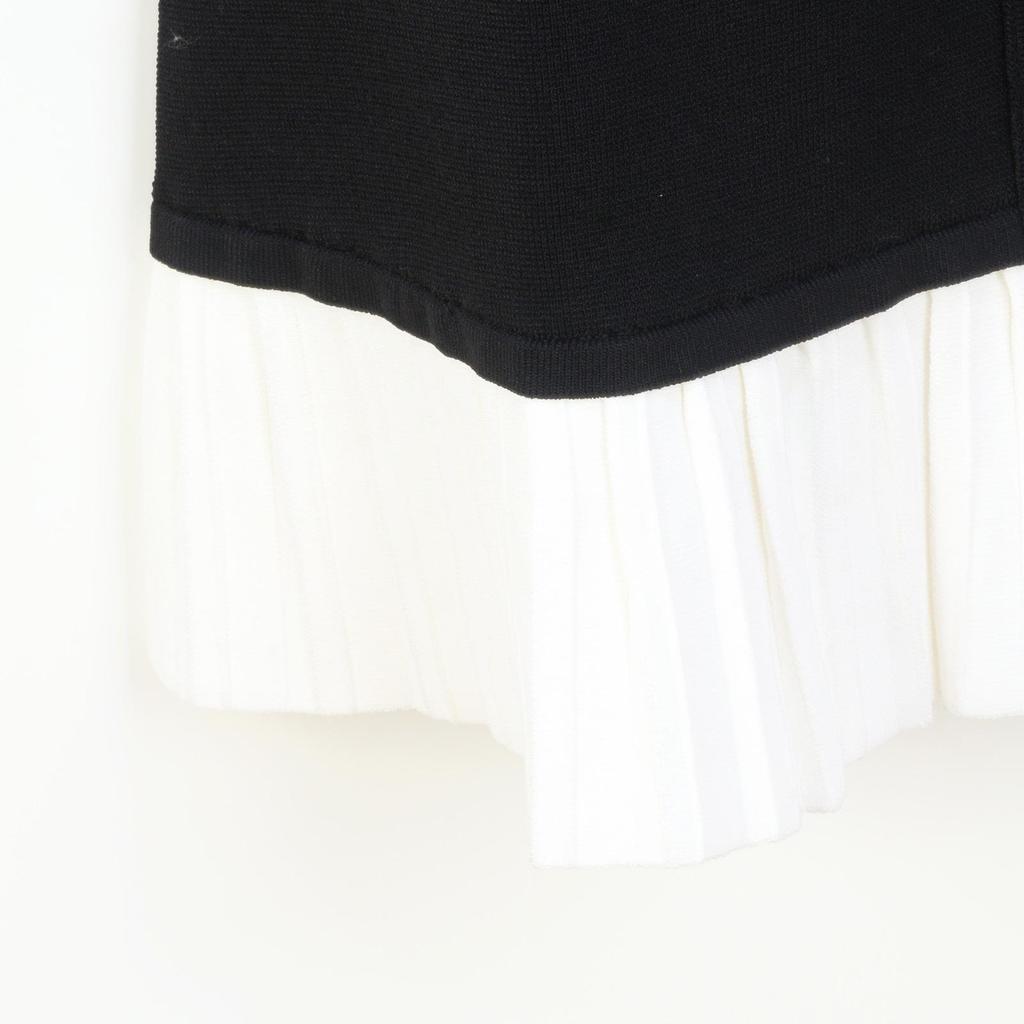 SP Family French Style Color Block Slimming Dress: Round Neck, Light Luxury, Short Sleeve