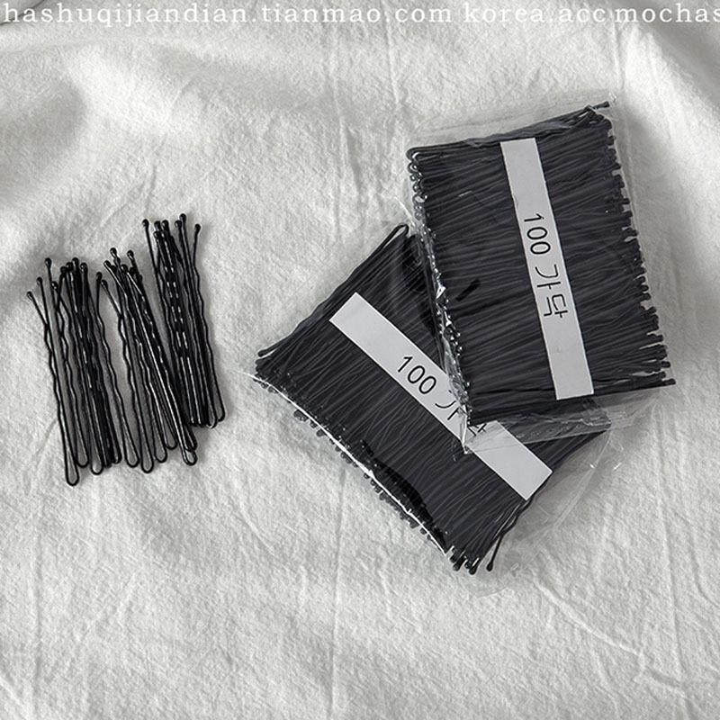 100PCS Black U-shaped Hairpins for Bangs and Flyaways