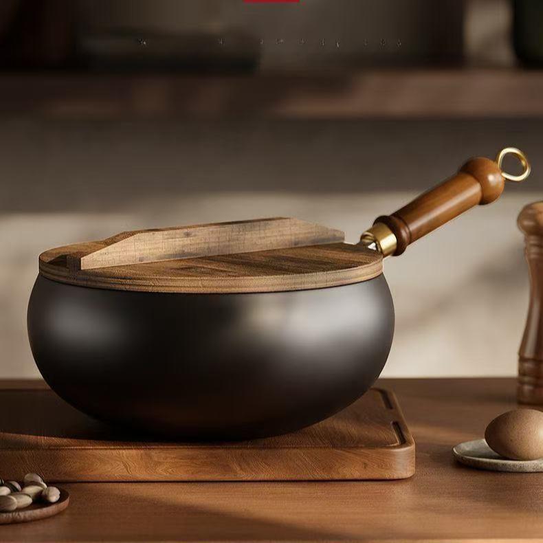 Big Belly Pot Household Stir Fry Pot Uncoated Non Stick Pot Handmade Iron Pot Cooked Iron Pot Stir Fry Pot Big Belly Iron Pot