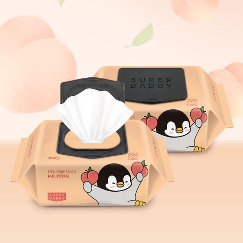 

SUPER DADDY Super Daddy 70gsm Mr. Peng Peach Wet Tissue Cap Type 70 Sheets (20 Packs) Mr. Peng Peach Cap Type 70 Sheets (20 Packs)