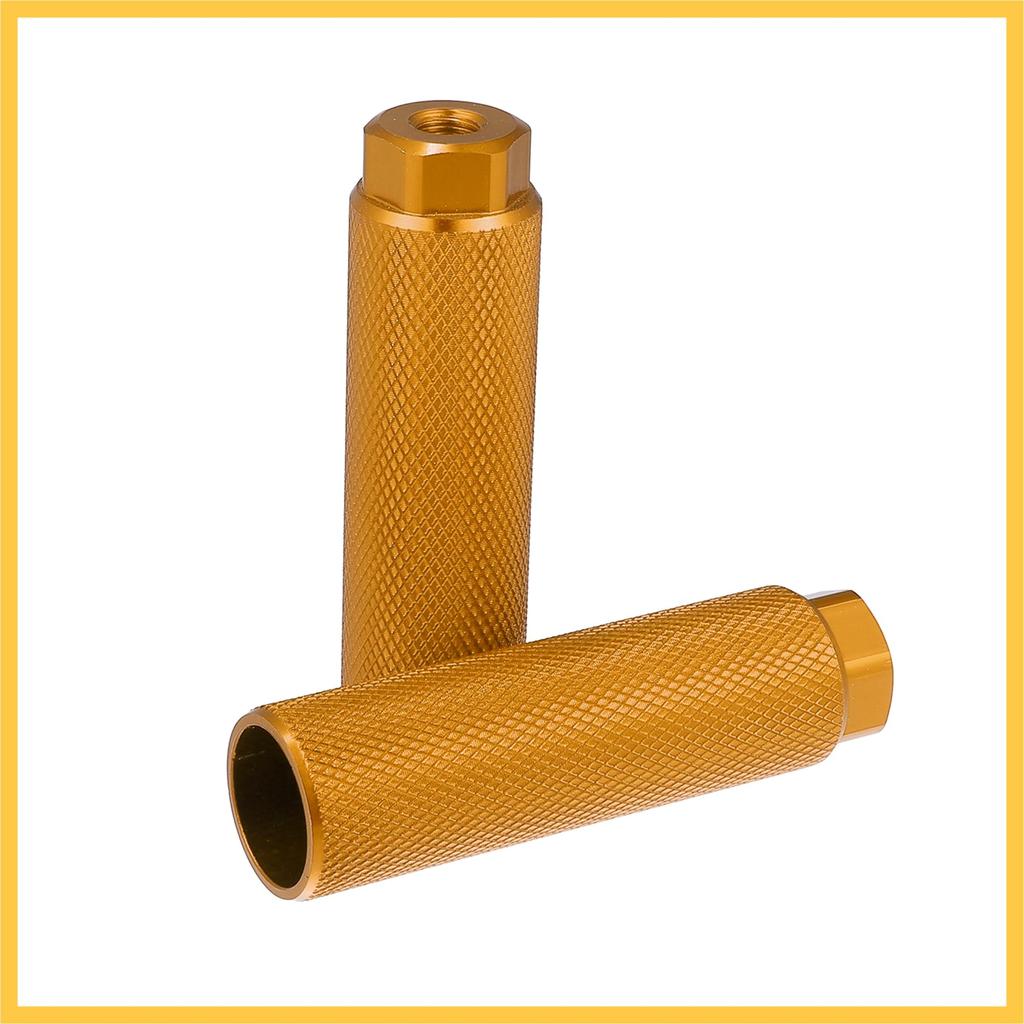 BULLSPANN 2 Pairs 100x28mm Universal Aluminum Alloy Axle Rear Foot Black and Gold Tone for and MTB Pegs, 3/8 Inch, Bicycles, BMX,