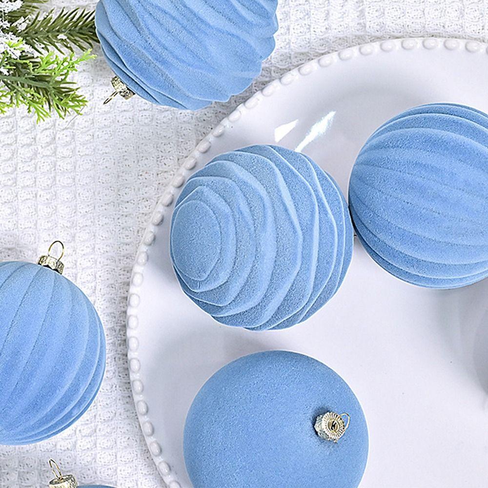 12pcs Plush Christmas Velvet Ball Ornaments Shatterproof Xmas Tree Hanging Ornaments Party Favors