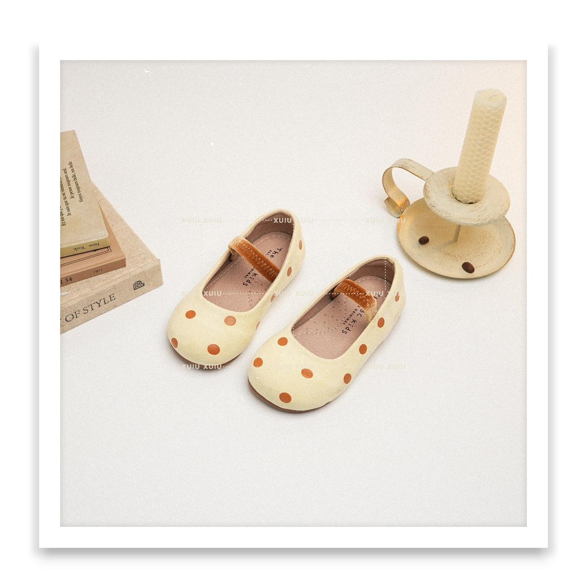 

XSHX Полька ретро туфли принцессы для девочек с круглым носком, маленькие женские туфли, кожаные туфли весна и осень [Обувь Вэньчжоу] 20